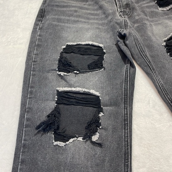 BLUE SAVVY DENIM WOMEN FADED LIGHT  BLACK  JEANS  DISTRESSED - Picture 3 of 12